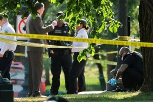Scene of an officer-involved shooting in Washington