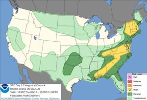 Weather outlook, June 18, 2026