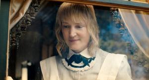 Vicky Krieps portrays Maggie Sullivan in episode 401 of Monster: The Lizzie Borden Story.