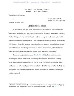 Trump lawsuit against NH dismissed