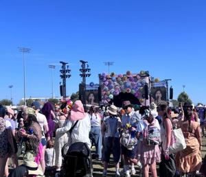 Mitski performs at Olivia Rodrigo's inaugural Daisy Chain Fields music festival in Irvine on Saturday, Aug. 29, 2026.