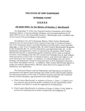 Chief Justice Gordon J. MacDonald settlement