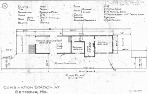 Interior of Seymour's Frisco train depot floorplan