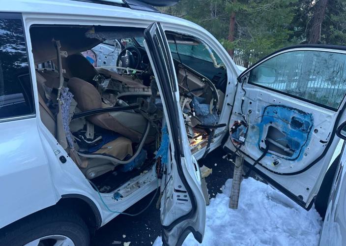 Toyota damaged by car