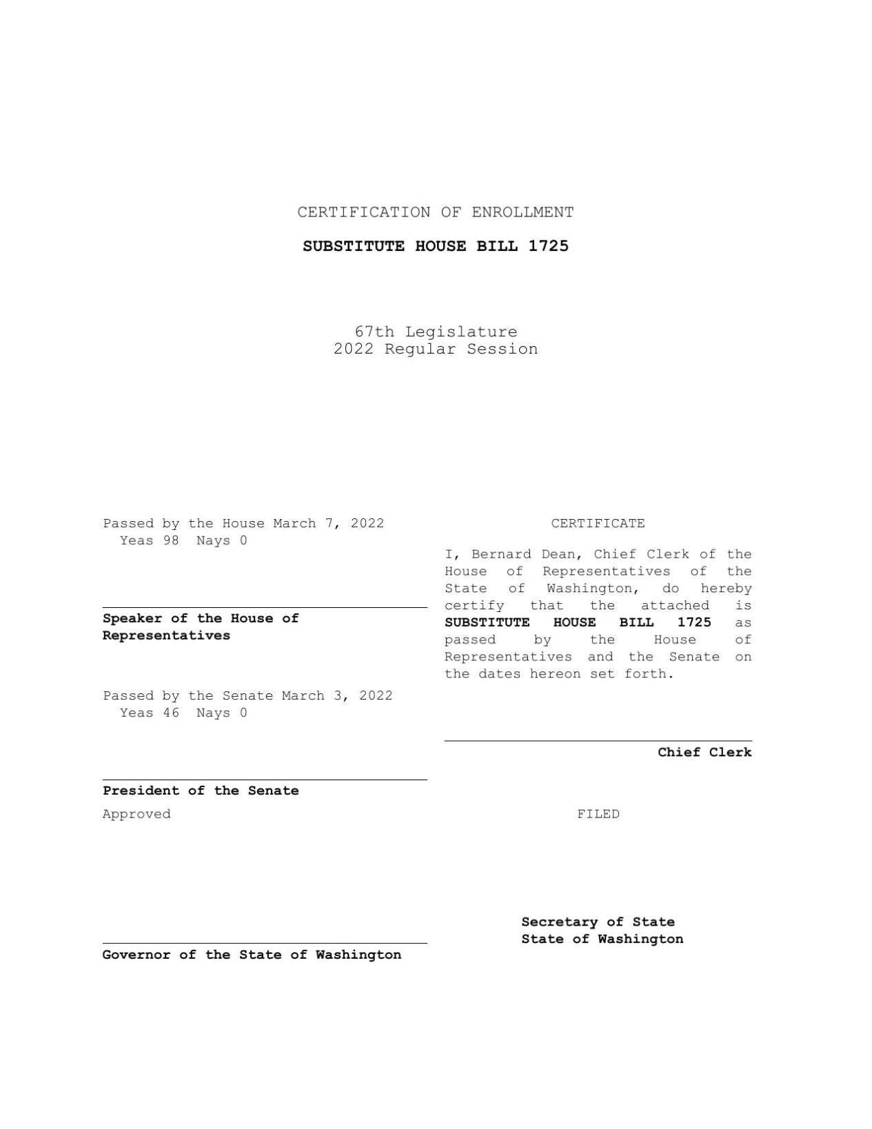 WA House Bill