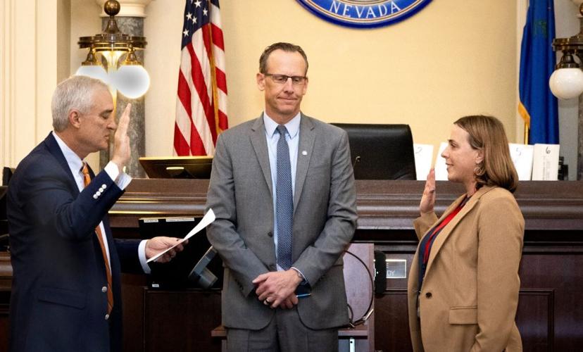 Shuman being sworn in as Washoe County DA Chief Investigator