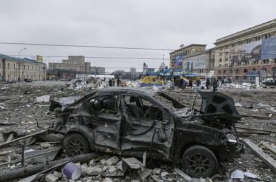 City Hall building in Kharkiv, Ukraine