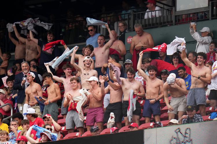 Royals Cardinals Shirtless Fans Baseball