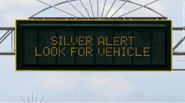 Silver alert sign