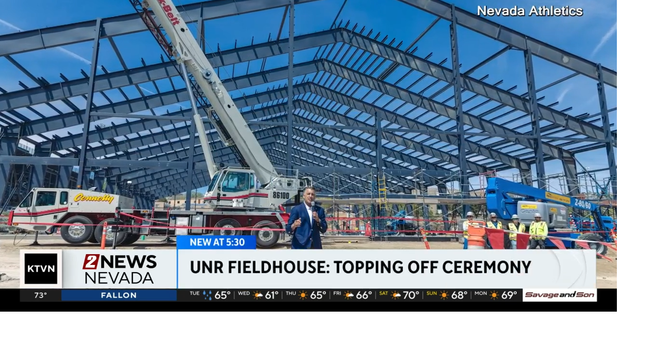 Topping off ceremony held for new fieldhouse on UNR campus | Videos ...