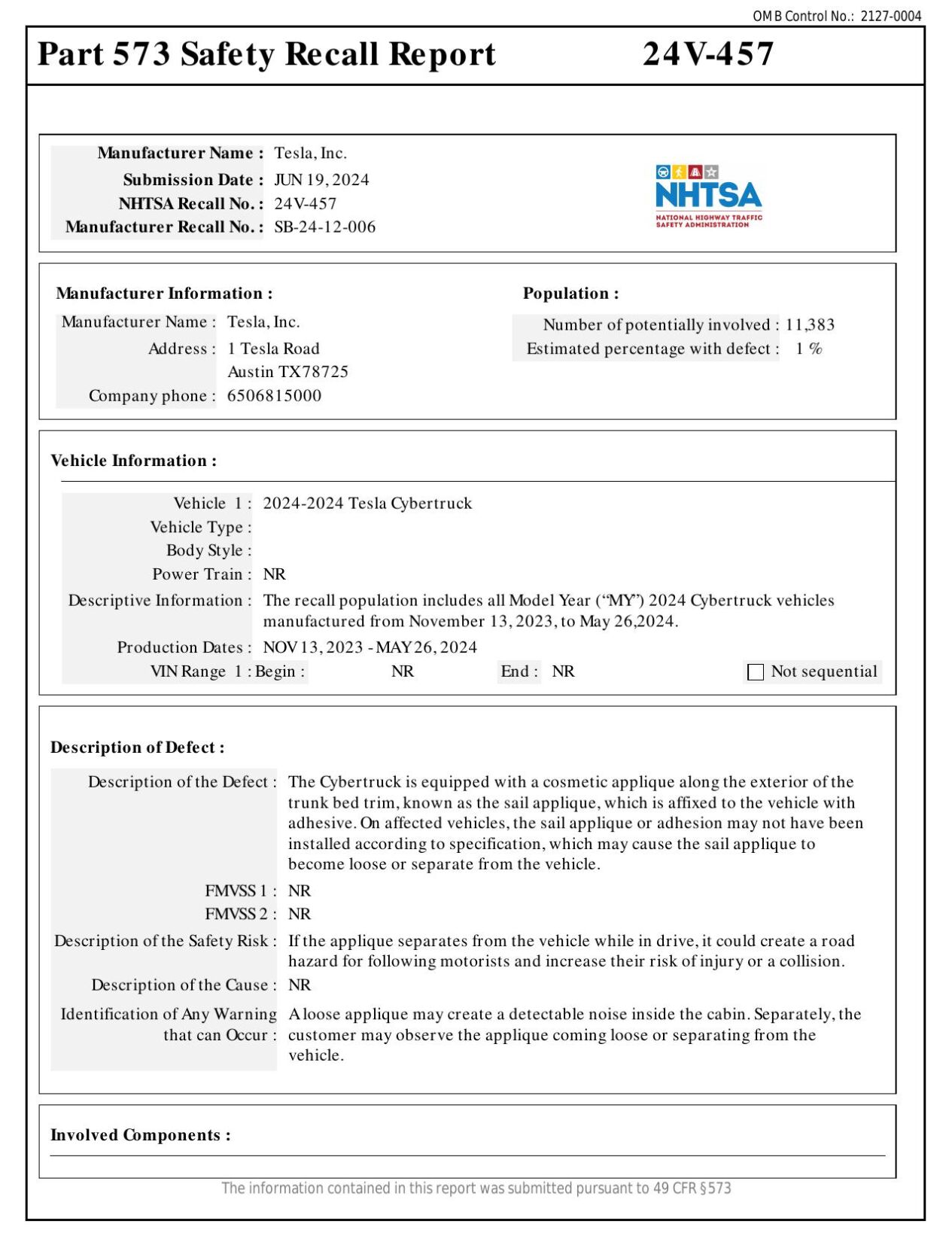 Recall Documents - Trim Applique