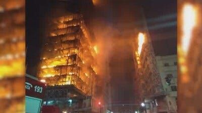 Building Collapses in Brazil Blaze, Leaving at Least One Dead