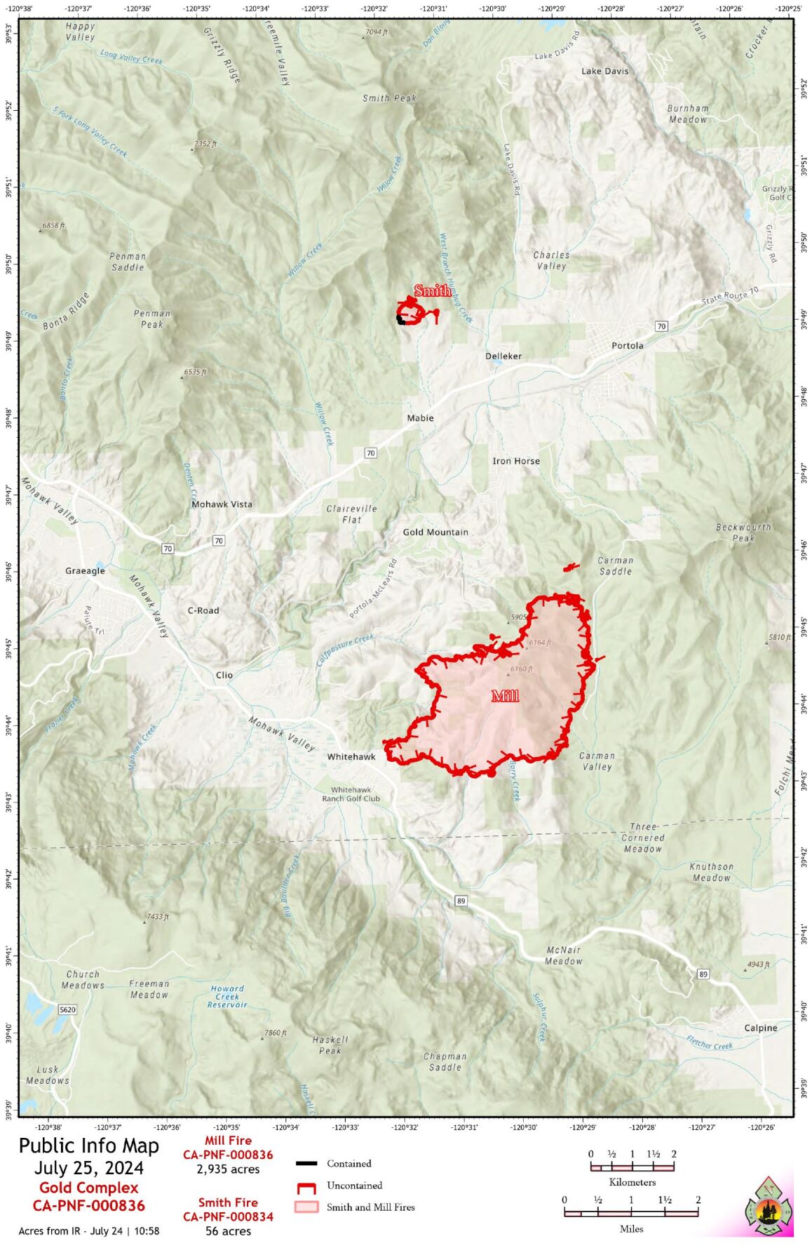 Gold Complex fire map