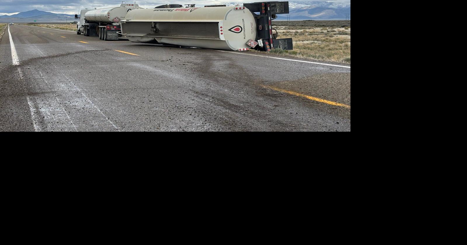 Tanker full of diesel flips in Eureka County, spilling around 4,000 ...