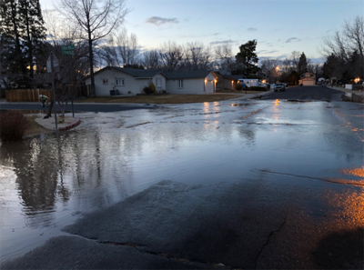TMWA Reports Water Main Break Near Bismarck Drive in Reno