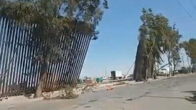 Winds Topple Border Wall Panels on California-Mexico Border