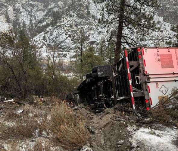 CHP Truckee - Semi-truck crash