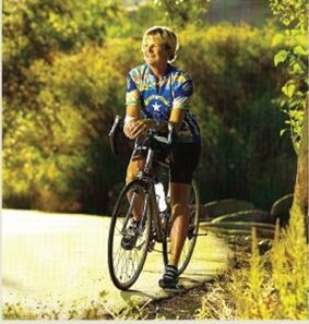 Janet Phillips on her bike