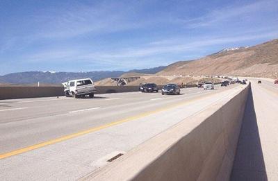 NHP Investigates Car Crash on I-580 on Galena Creek Bridge