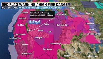 Regional Red Flag Warning Through Tuesday Morning