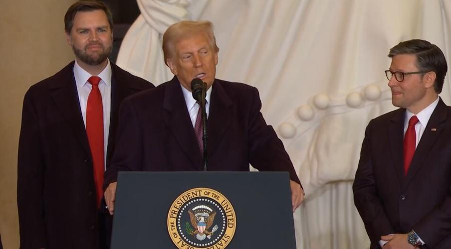 President Trump speaks after inaugural address