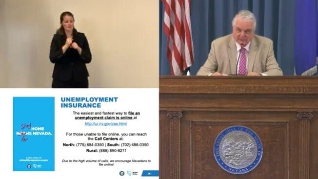 Gov. Sisolak Updates On Unemployment Insurance During COVID-19 Outbreak