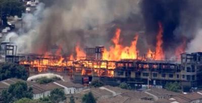 Fire Destroys Building Under Construction in Silicon Valley