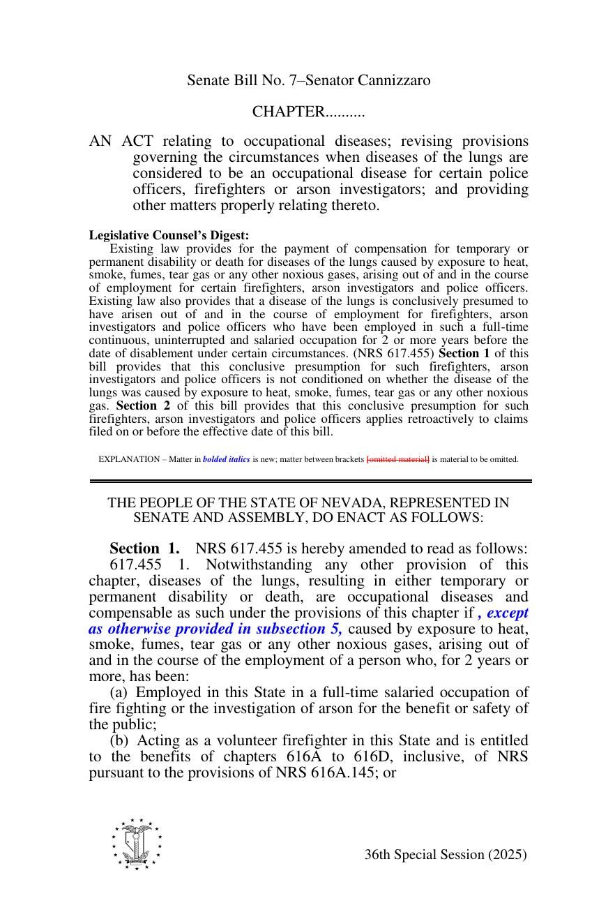 Nevada Senate Bill 7