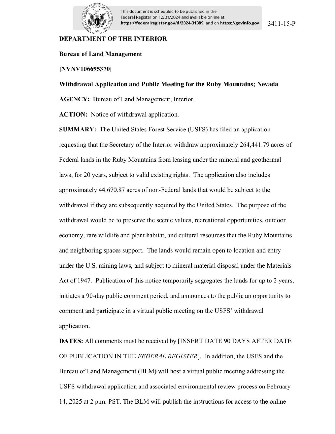 Federal Register, before Dec. 31 deadline