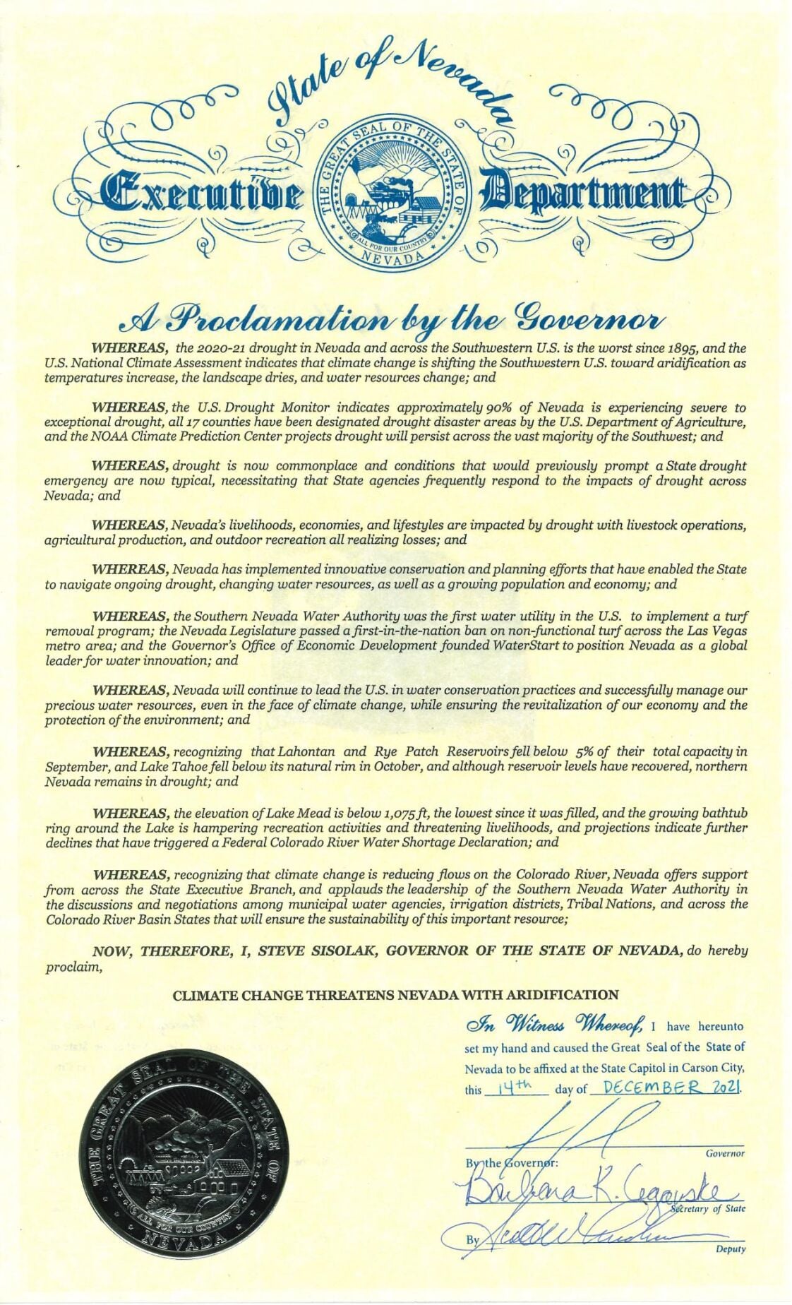 Climate Change Proclamation