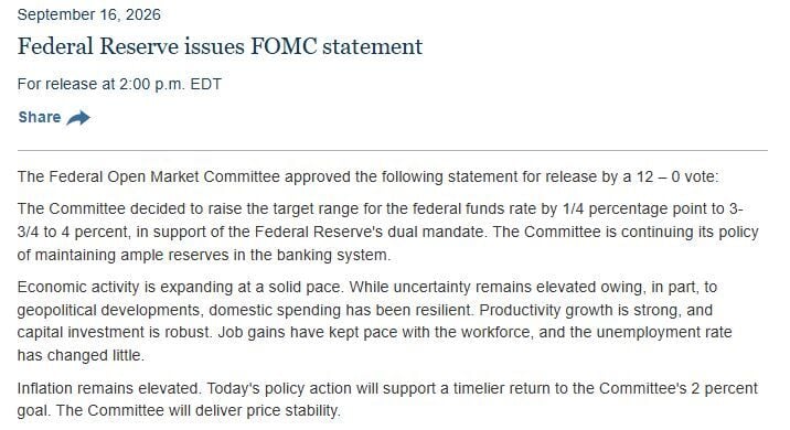 Federal Reserve statement