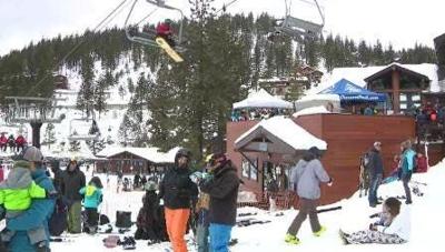 Teams Compete by Sending Dummies Off Ski Jump