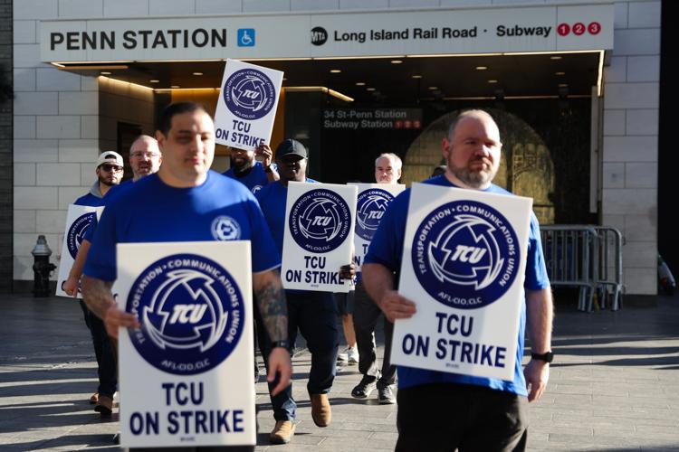 Photos show strike action as North America’s largest commuter rail system shuts down