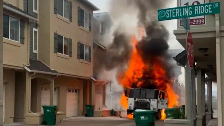 Garbage truck fire
