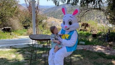 Easter Bunny with child