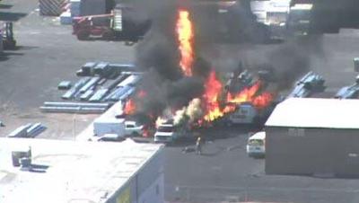 Fire Erupts Near Las Vegas Strip at Hot Air Balloon Business