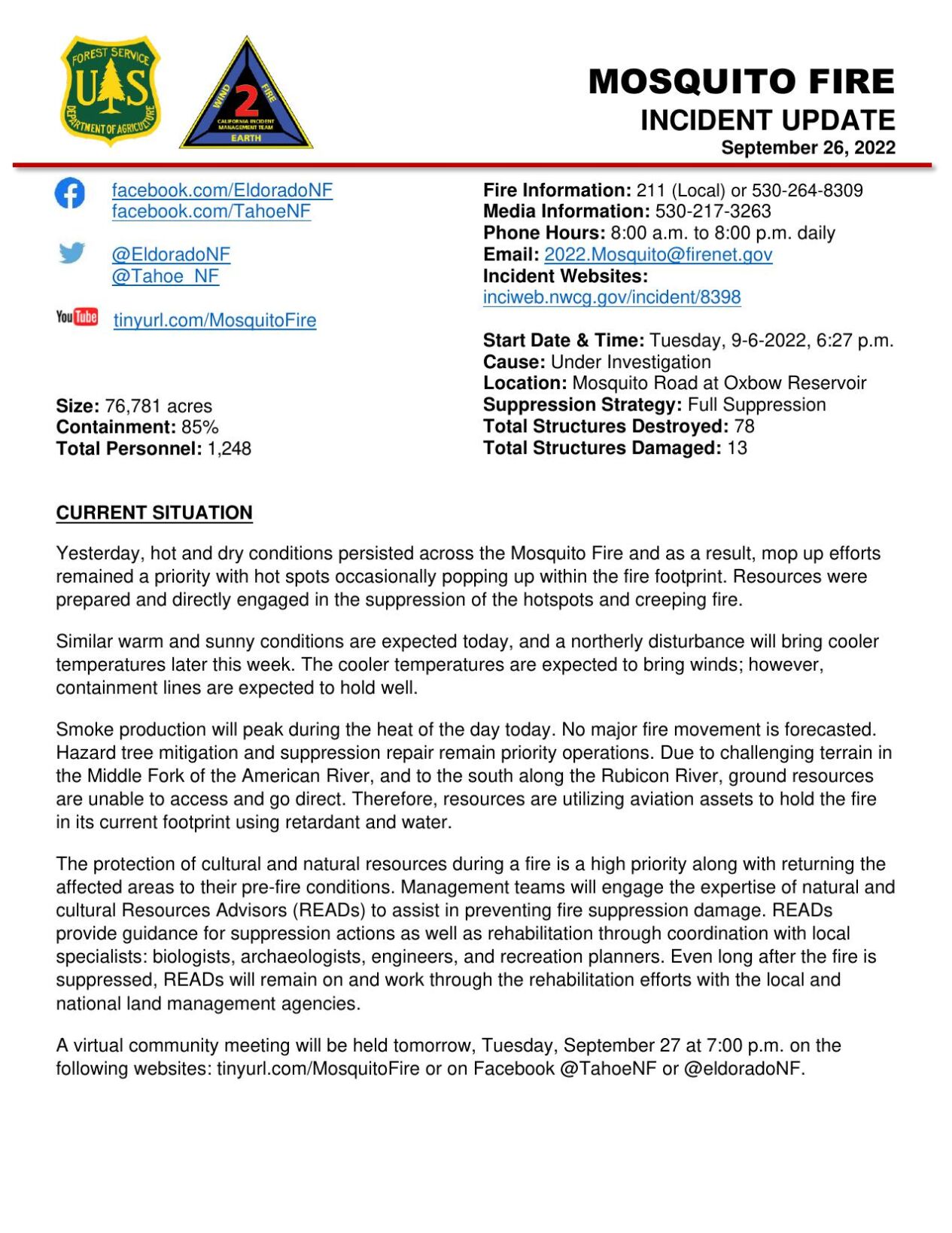 Mosquito Fire, Sept. 26