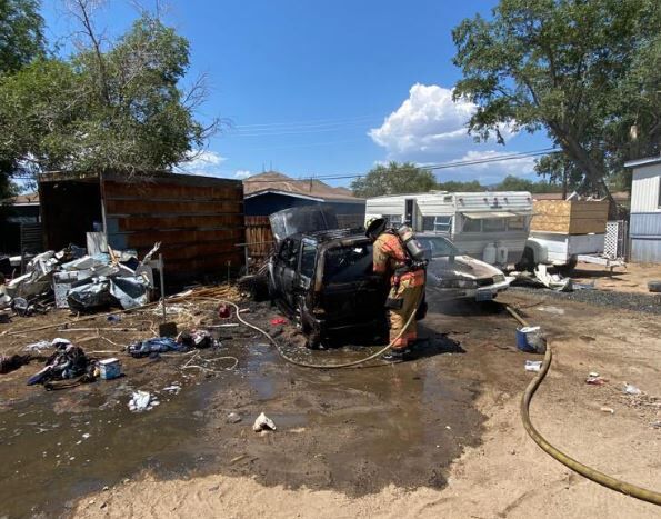 Car fire, Sun Valley