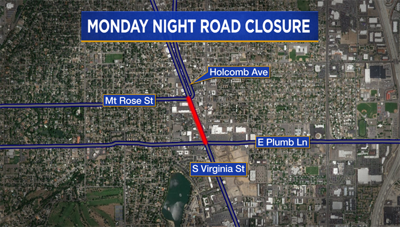 RTC to Close Part of Virginia Street Monday Night for Utility Work