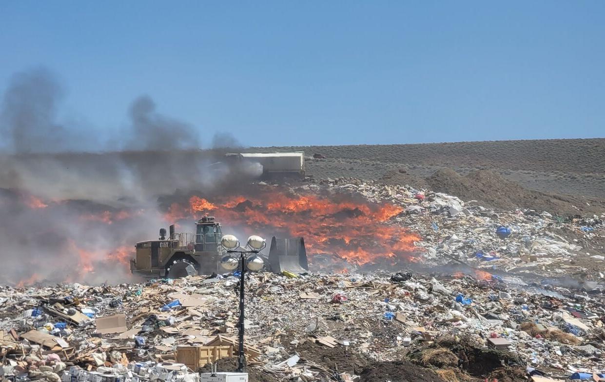 Fire Burning Near Lockwood Landfill East of Sparks