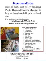 Donation Drive for Area Homeless This Saturday at Carson High School