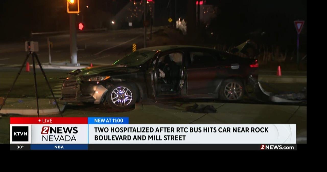Two hospitalized after RTC bus hits car near Rock Boulevard and Mill ...