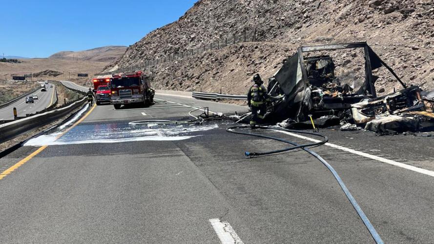 Van fire I-80 2