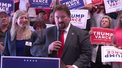 NVGOP Chairman Michael McDonald speaks at Trump Campaign rally on the economy
