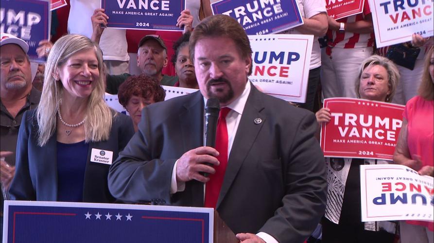 NVGOP Chairman Michael McDonald speaks at Trump Campaign rally on the economy