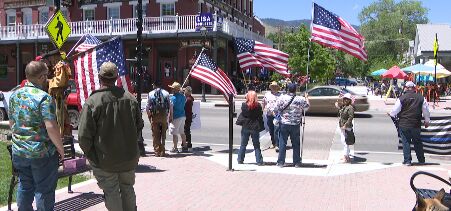 Blue Lives Matter Protesters and Black Lives Matter Protesters Gather in Carson City