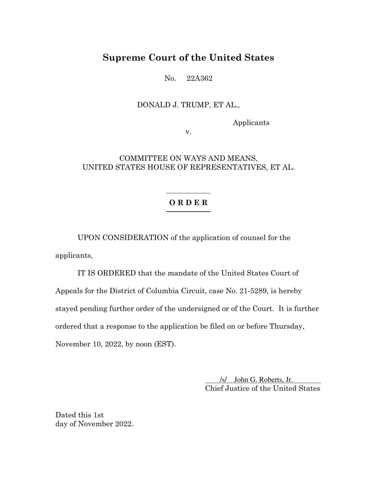 Chief Justice Roberts Supreme Court Ruling