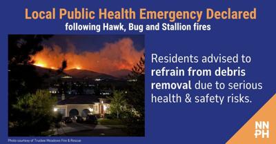 Public Health ash and debris warning