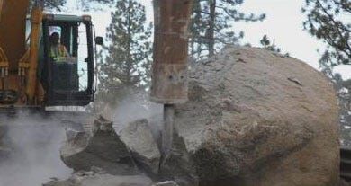 NDOT Starts Removing Boulder From U.S. 50 Near Glenbrook