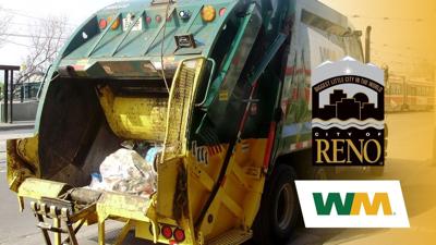 Garbage Truck with WM and City of Reno logos